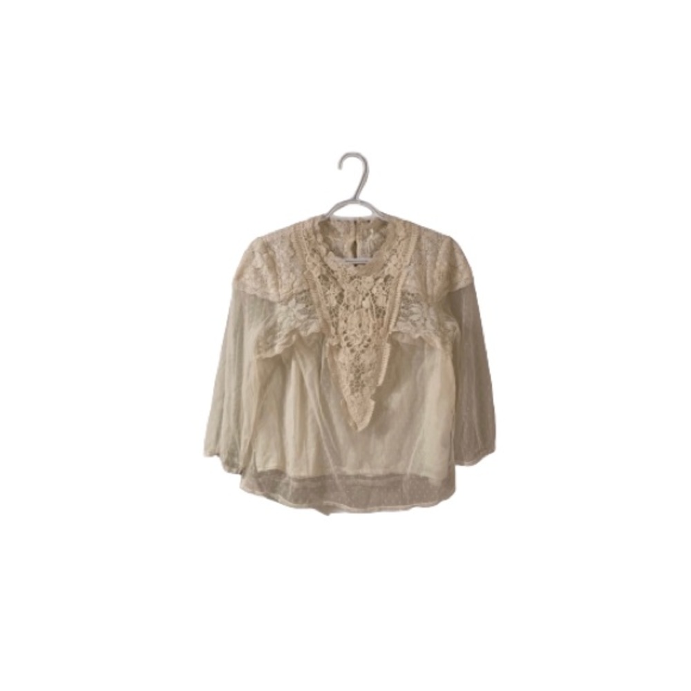 Anthropologie Feather Bone Cream Boho Blouse - Women’s Size Small
